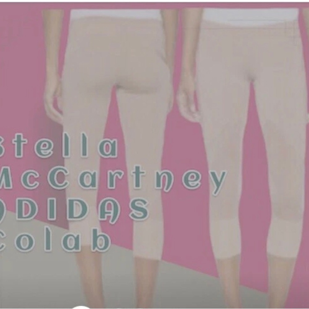 Adidas Stella McCartney Leggings Small Beige Leopard Print Crop Yoga Gym Fitness